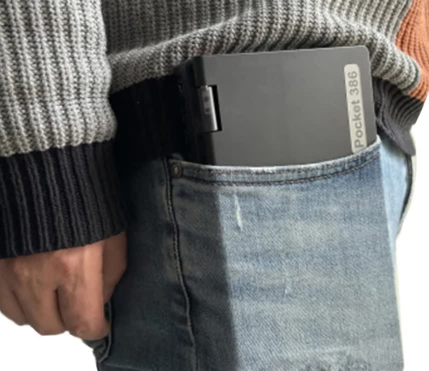 40 mhz cpu 8 mb rame sahip pocket 386 retro dizustu bilgisayar 200 dolarin