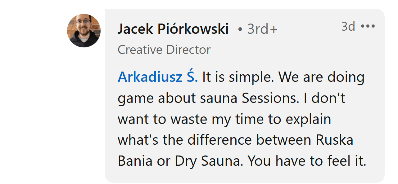 Oyun geliştiricisinin çalışanların çıplak sauna seansları yapması yönündeki talebi tartışmalara yol açtı 2 oyun gelistiricisinin calisanlarin ciplak sauna seanslari yapmasi yonundeki talebi tartismalara yol acti 1 7JK7NKFv