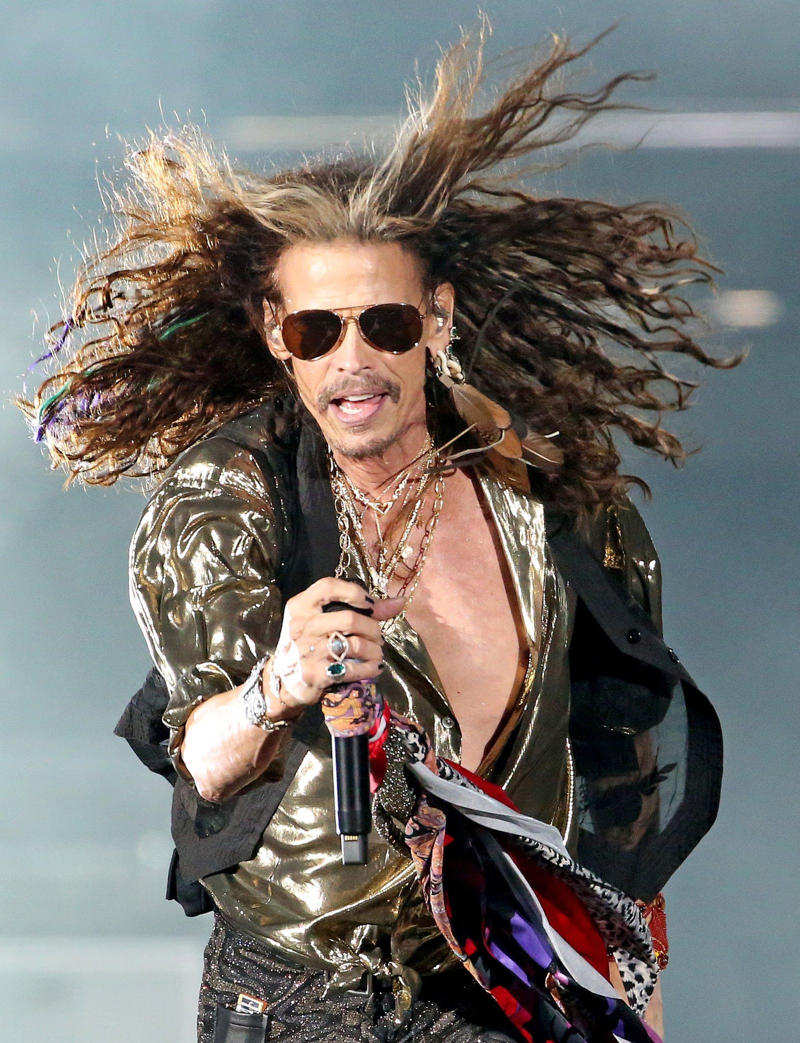 BOSTON, MA &ndash; September 8: Steven Tyler of Aerosmith performs...